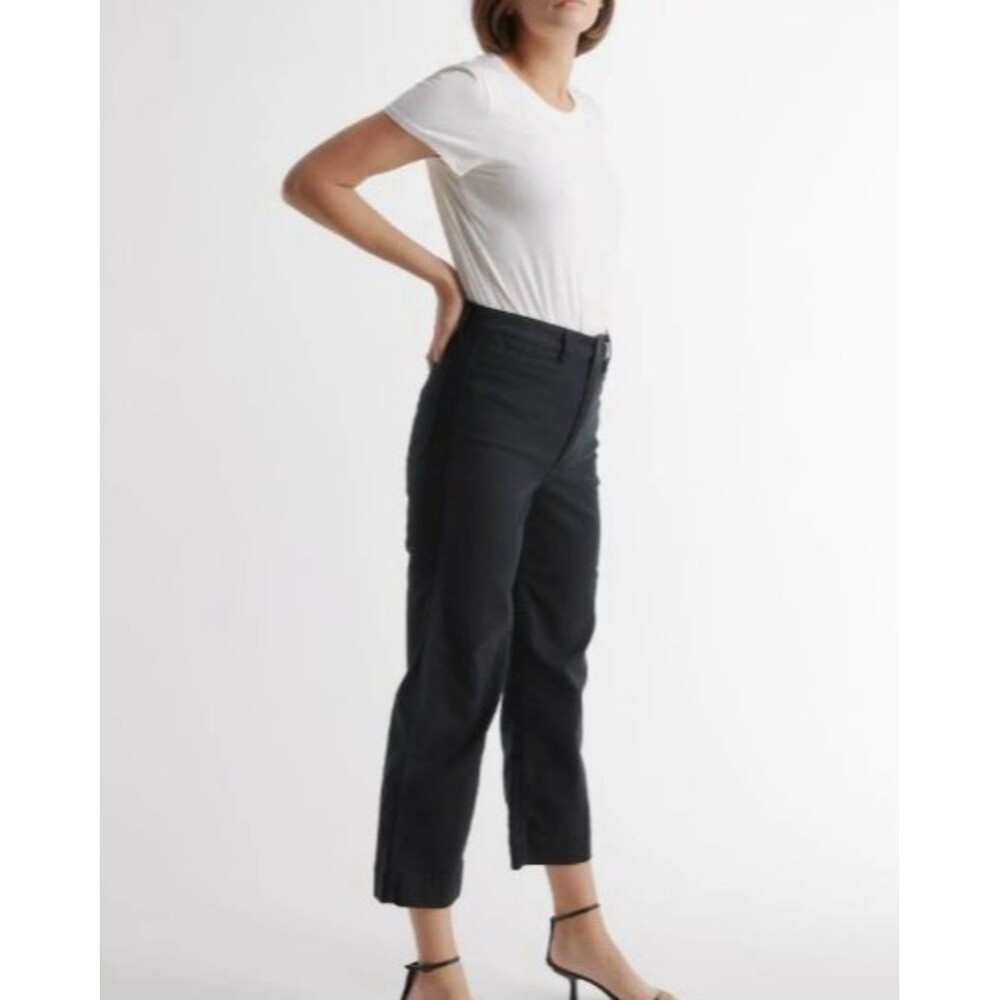 Organic Stretch Cotton Twill Wide-Leg Crop Pant - Picture 2 of 7